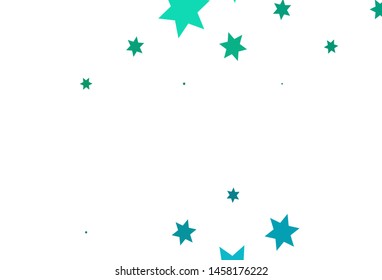 Light Green, Yellow vector texture with beautiful stars. Modern geometrical abstract illustration with stars. The pattern can be used for wrapping gifts.