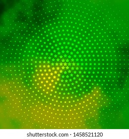 Light Green, Yellow vector texture with beautiful stars. Blur decorative design in simple style with stars. Theme for cell phones.