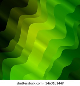 Light Green, Yellow vector texture with circular arc. Brand new colorful illustration with bent lines. Template for your UI design.