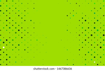 Light Green, Yellow vector texture with disks. Glitter abstract illustration with blurred drops of rain. Pattern for ads, booklets.