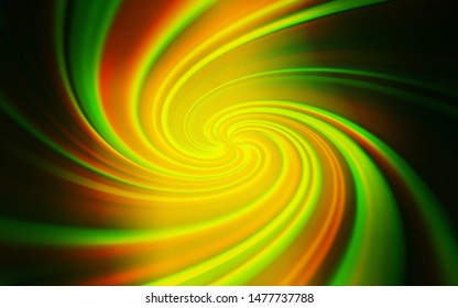 Light Green, Yellow vector texture with wry lines. Glitter abstract illustration with wry lines. A completely new template for your design.