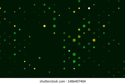 Light Green, Yellow vector texture with disks. Abstract illustration with colored bubbles in nature style. Pattern for beautiful websites.