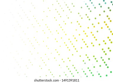 Light Green, Yellow vector texture with disks. Blurred decorative design in abstract style with bubbles. Design for posters, banners.