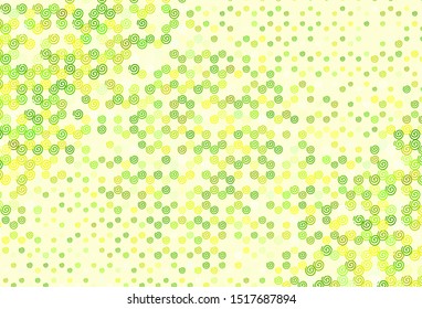 Light Green, Yellow vector texture with curved lines. A circumflex abstract illustration with gradient. A completely new template for your design.