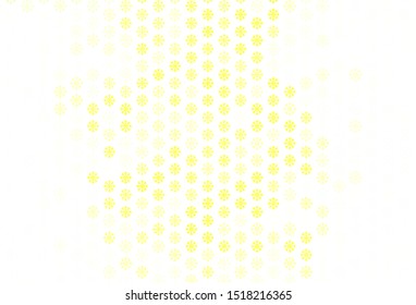 Light Green, Yellow vector texture with colored snowflakes. Shining colorful illustration with snow on abstract template. Pattern for new year websites.