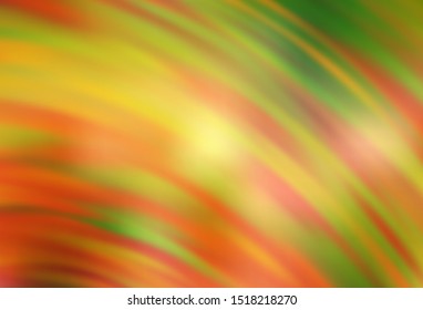 Light Green, Yellow vector texture with wry lines. A shining illustration, which consists of curved lines. Template for cell phone screens.
