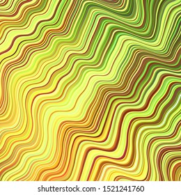 Light Green, Yellow vector texture with bent lines. A circumflex abstract illustration with gradient. Abstract style for your business design.