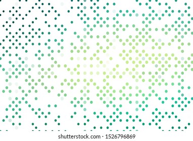 Light Green, Yellow vector texture with disks. Glitter abstract illustration with blurred drops of rain. Pattern of water, rain drops.