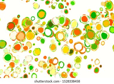 Light Green, Yellow vector texture with disks. Beautiful colored illustration with blurred circles in nature style. Pattern for beautiful websites.