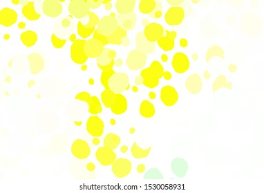 Light Green, Yellow vector texture with disks. Abstract illustration with colored bubbles in nature style. New template for your brand book.