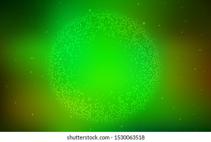 Light Green, Yellow vector texture with milky way stars. Space stars on blurred abstract background with gradient. Pattern for astrology websites.