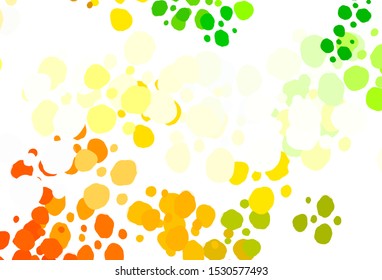 Light Green, Yellow vector texture with disks. Beautiful colored illustration with blurred circles in nature style. Pattern for beautiful websites.