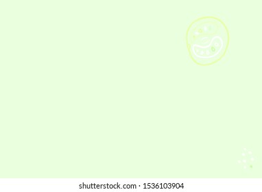 Light Green, Yellow vector texture with delicious snacks. Colorful decorative design of snacks in doodle style. Template for meal cooking in kitchen.