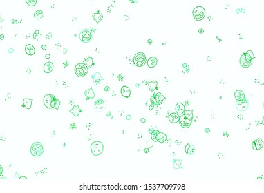 Light Green, Yellow vector texture with delicious snacks. Colorful decorative design of snacks in doodle style. Pattern for ad, booklets, leaflets of restaurants.