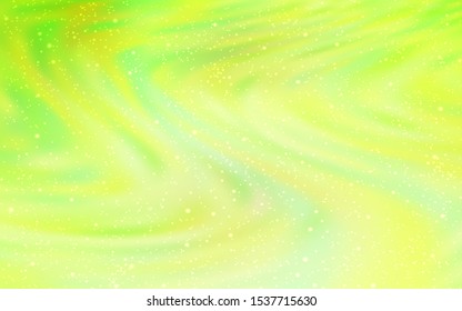 Light Green, Yellow vector texture with milky way stars. Blurred decorative design in simple style with galaxy stars. Pattern for astrology websites.