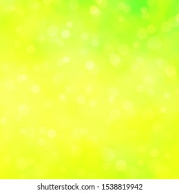 Light Green, Yellow vector texture with disks. Glitter abstract illustration with colorful drops. Pattern for booklets, leaflets.