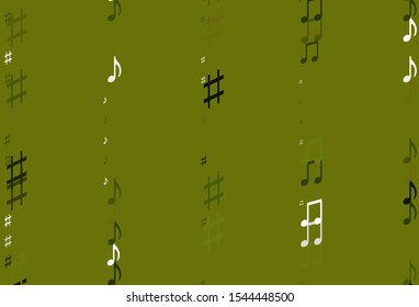 Light Green, Yellow vector texture with musical notes. Modern abstract illustration with melody keys. Pattern for school ad, booklets.