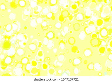 Light Green, Yellow vector texture with disks. Abstract illustration with colored bubbles in nature style. New template for your brand book.
