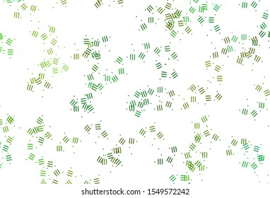 Light Green, Yellow vector texture with colored lines, dots. Shining colored illustration with sharp stripes. Pattern for your busines websites.