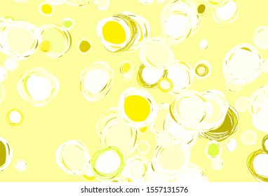 Light Green, Yellow vector texture with disks. Modern abstract illustration with colorful water drops. New template for your brand book.