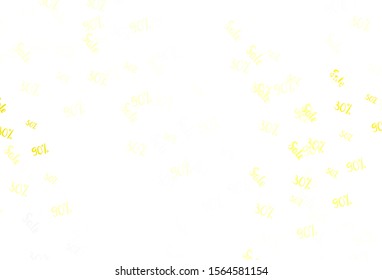 Light Green, Yellow vector texture with selling prices 30, 50, 90 %. Shining colorful illustration with isolated selling prices. Backdrop for ads, leaflets of Black Friday.