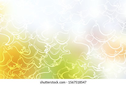 Light Green, Yellow vector texture with hot peppers. Blurred decorative design of peppers in doodle style. Pattern for ads of breakfast, lunch, dinner.
