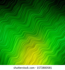 Light Green, Yellow vector texture with wry lines. Colorful illustration with curved lines. Best design for your posters, banners.