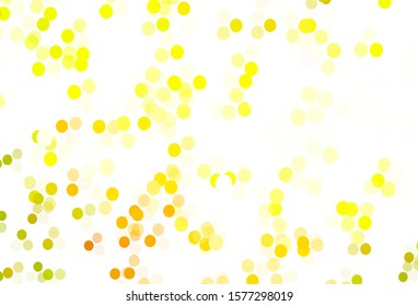 Light Green, Yellow vector texture with disks. Beautiful colored illustration with blurred circles in nature style. Pattern for beautiful websites.
