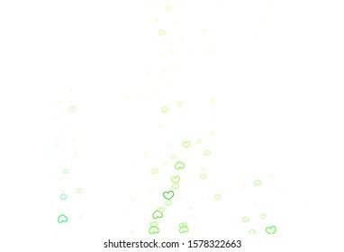 Light Green, Yellow vector texture with lovely hearts. Illustration with hearts in love concept for valentine's day. Pattern for marriage gifts, congratulations.