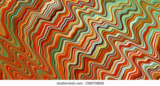 Light Green, Yellow vector texture with wry lines. Bright sample with colorful bent lines, shapes. Pattern for business booklets, leaflets