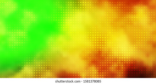 Light Green, Yellow vector texture with disks. Glitter abstract illustration with colorful drops. Design for posters, banners.