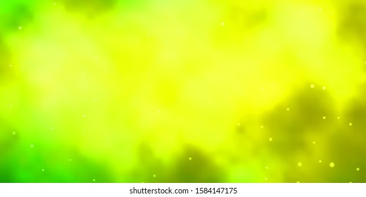 Light Green, Yellow vector texture with beautiful stars. Modern geometric abstract illustration with stars. Pattern for websites, landing pages.