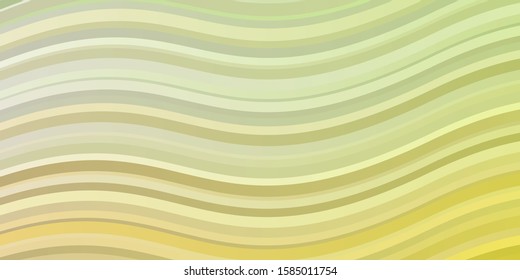 Light Green, Yellow vector texture with circular arc. Abstract gradient illustration with wry lines. Smart design for your promotions.