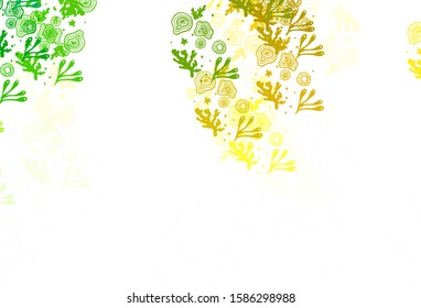 Light Green, Yellow vector texture with abstract forms. Colorful chaotic forms with gradient in modern style. Background for a cell phone.