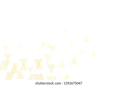 Light Green, Yellow vector texture with triangular style with circles. Glitter abstract illustration with spheres, triangular lines. Modern template for landing page.