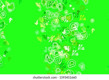Light Green, Yellow vector texture with abstract forms. Decorative design in abstract style with random forms. Simple design for your web site.