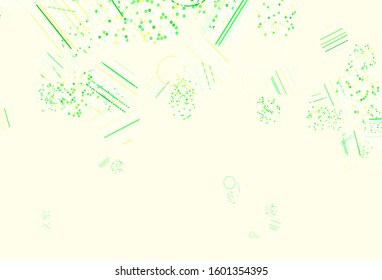 Light Green, Yellow vector texture with disks. Abstract illustration with colored bubbles in nature style. Design for poster, banner of websites.