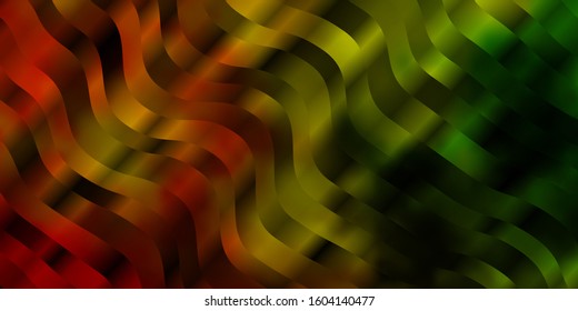 Light Green, Yellow vector texture with circular arc. Colorful illustration in circular style with lines. Design for your business promotion.