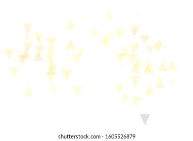 Light Green, Yellow vector texture with triangular style with circles. Glitter abstract illustration with spheres, triangular lines. Best design for poster, banner.