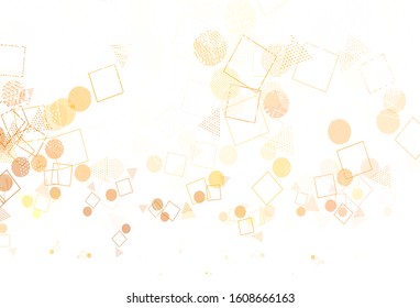 Light Green, Yellow vector texture with poly style with circles, cubes. Decorative design in abstract style with lines, dots, cubes. Pattern for commercials.