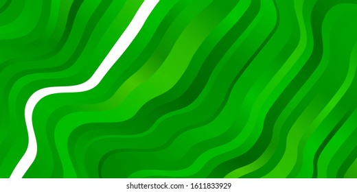 Light Green, Yellow vector texture with circular arc. Abstract illustration with bandy gradient lines. Template for your UI design.