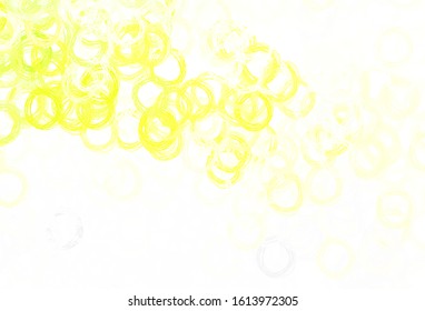 Light Green, Yellow vector texture with disks. Blurred bubbles on abstract background with colorful gradient. Pattern for textures of wallpapers.