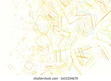 Light Green, Yellow vector texture with poly style with circles, cubes. Glitter abstract illustration with spheres, squares, lines. Pattern for booklets, leaflets