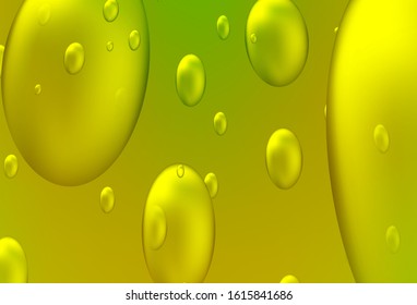 Light Green, Yellow vector texture with disks. Blurred decorative design in abstract style with bubbles. Beautiful design for your business natural advert.
