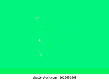 Light Green, Yellow vector texture with lovely hearts. Decorative design with hearts in simple style . Pattern for valentine's ad, booklets.