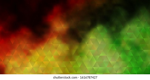 Light Green, Yellow vector texture with triangular style. Glitter abstract illustration with triangular shapes. Pattern for commercials.