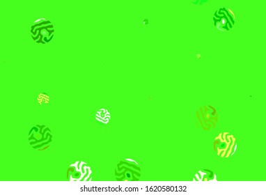 Light Green, Yellow vector texture with disks. Abstract illustration with colored bubbles in nature style. New template for your brand book.