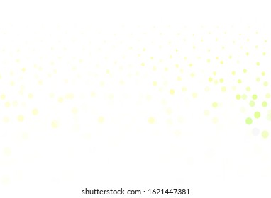 Light Green, Yellow vector texture with disks. Blurred decorative design in abstract style with bubbles. Design for poster, banner of websites.