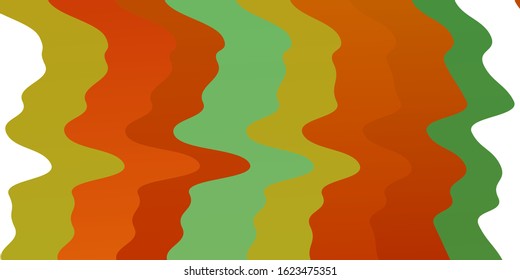 Light Green, Yellow vector texture with circular arc. Colorful abstract illustration with gradient curves. Pattern for busines booklets, leaflets