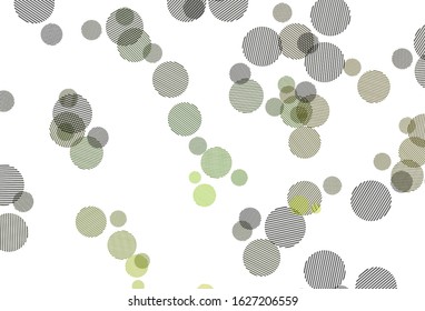 Light Green, Yellow vector texture with disks. Blurred decorative design in abstract style with bubbles. New template for your brand book.